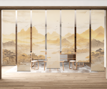 New Chinese Style Door Curtain-ID:220079472
