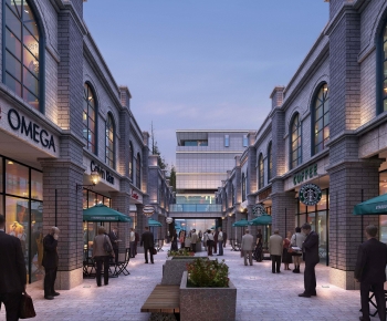Simple European Style Commercial Street-ID:381519088