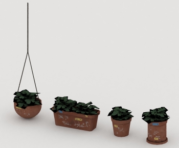 Modern Potted Green Plant-ID:585441112