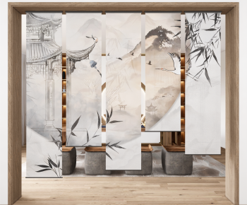 New Chinese Style Door Curtain-ID:978393085