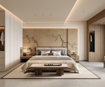 New Chinese Style Bedroom-ID:374227052