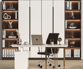 Modern Computer Desk And Chair-ID:375993013