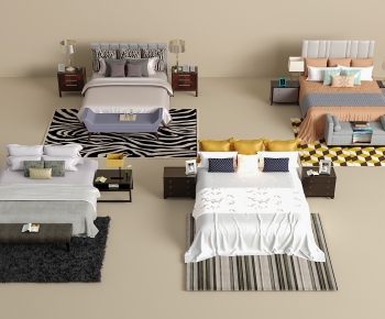 Modern Double Bed-ID:385607966