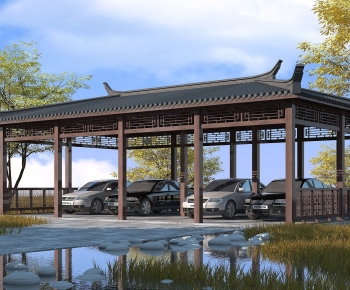 New Chinese Style Outdoor Parking Lot-ID:293737891