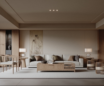 New Chinese Style A Living Room-ID:500551946