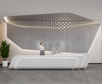 Modern Office Reception Desk-ID:667764906