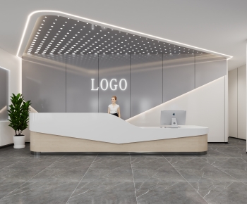 Modern Office Reception Desk-ID:671504978