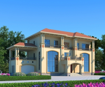 Simple European Style Detached Villa-ID:555835013