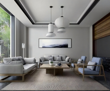 New Chinese Style A Living Room-ID:846915018