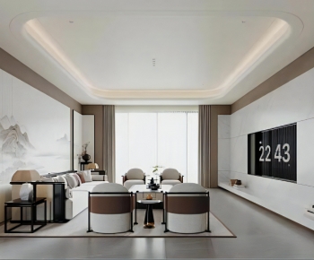 New Chinese Style A Living Room-ID:968991995