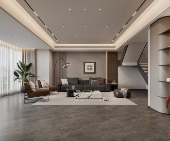 Modern A Living Room-ID:671762949