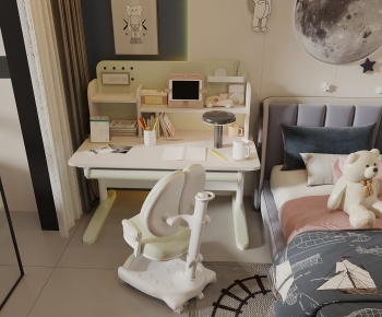 Modern Computer Desk And Chair-ID:735656026