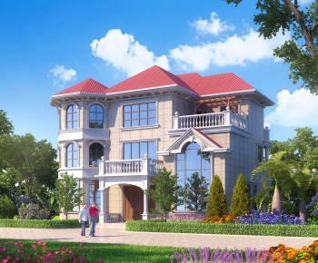 Simple European Style Detached Villa-ID:988738069
