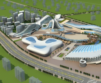 Modern Architectural Bird's-eye View Planning-ID:877913956