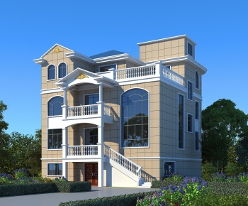 Simple European Style Detached Villa-ID:121037963