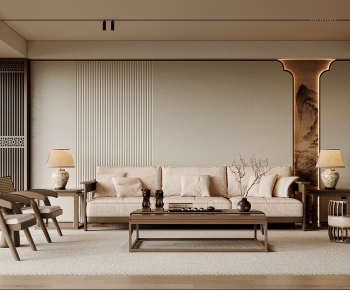 New Chinese Style A Living Room-ID:582016947
