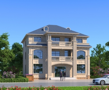 Simple European Style Detached Villa-ID:972141985