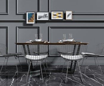 Industrial Style Dining Table And Chairs-ID:844034918