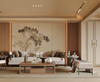 New Chinese Style A Living Room-ID:131831884