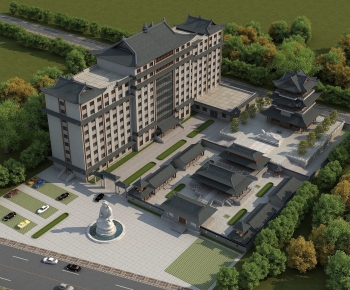 New Chinese Style Architectural Bird's-eye View Planning-ID:302586089