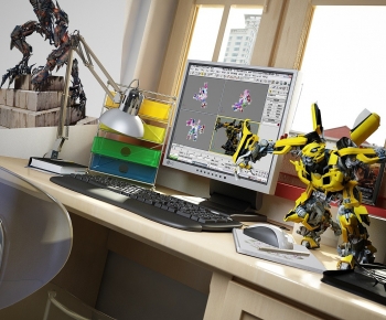 Modern Office Desk And Chair-ID:548470024