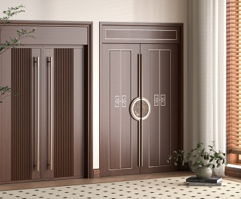 New Chinese Style Double Door-ID:884223946