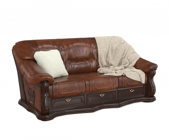 European Style Three-seat Sofa-ID:387439014