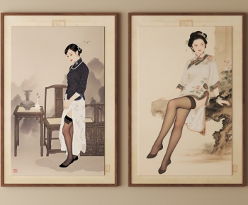 新中式禅意挂画组合-ID:489811902