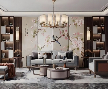 New Chinese Style A Living Room-ID:159831053