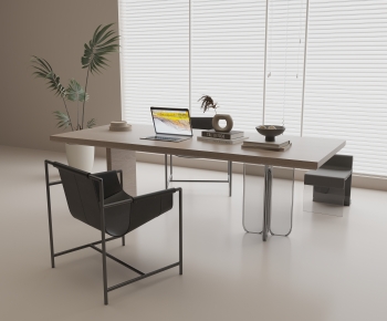 Modern Computer Desk And Chair-ID:813569073