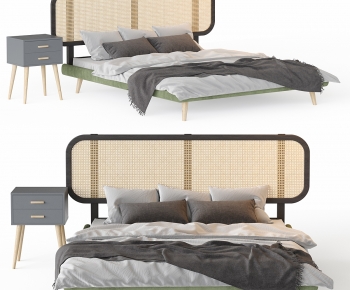 Modern Double Bed-ID:498399021