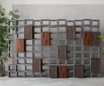 Wabi-sabi Style Cement Brick Screen Partition-ID:553021912