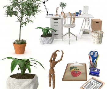 Modern Computer Desk And Chair-ID:721205953