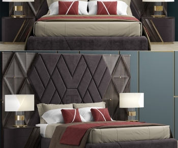 Modern Double Bed-ID:980514055