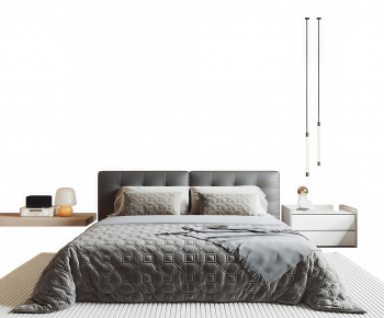 Modern Double Bed-ID:989097126