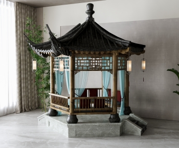 中式园林凉亭-ID:672299966