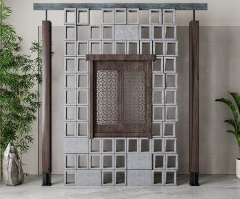 New Chinese Style Cement Brick Screen Partition-ID:435983907