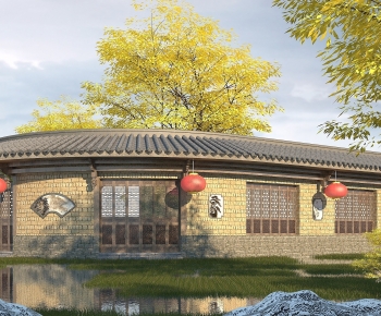 Chinese Style Appearance Of Commercial Building-ID:991535909