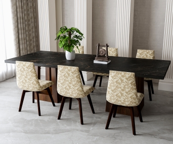 American Style Dining Table And Chairs-ID:474045045