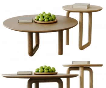 现代实木圆形茶具边几组合-ID:681077964