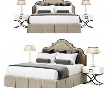 Simple European Style Double Bed-ID:350423107