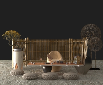 New Chinese Style Tea Tables And Chairs-ID:410998112