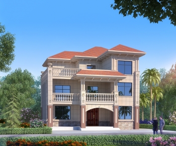 Simple European Style Detached Villa-ID:523291114