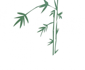 现代绿色竹子花纹墙饰-ID:495713956