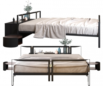 New Chinese Style Double Bed-ID:723071104