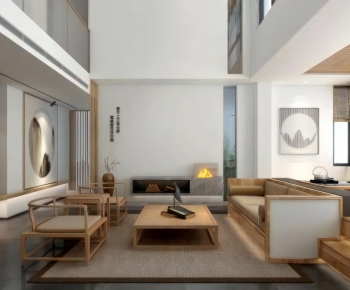 New Chinese Style A Living Room-ID:621824037