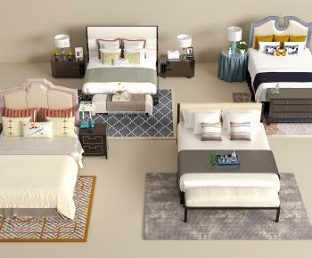 Modern Double Bed-ID:652821148