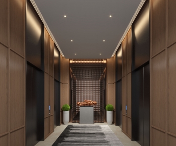 新中式酒店电梯厅-ID:912332064