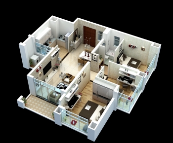 Modern A Bird's-eye View Of Home Decoration-ID:397846943