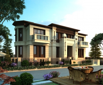 Simple European Style Detached Villa-ID:777810108